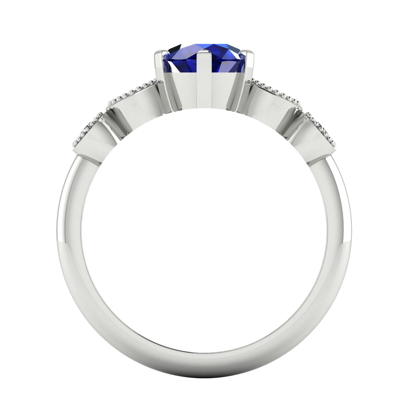 milena sapphire and diamonds through finger view