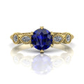Milena: Blue Sapphire & Diamond Ring | 18ct Yellow Gold