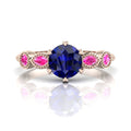 Milena Rose: Blue & Pink Sapphire Ring | 18ct Rose Gold