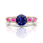 Milena Rose: Blue & Pink Sapphire Ring | 18ct Rose Gold