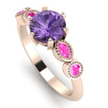 milena violet and pink sapphire rose gold engagement ring