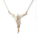 abstract silver with gold handmade necklace