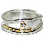 Silver and gold diamond ring - Misu handmade and unusual