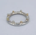 Misu - Silver And Gold Beaded Ring (four gold beads)