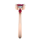 Maisie Oval Ruby & Diamond Ring in 18ct Rose Gold
