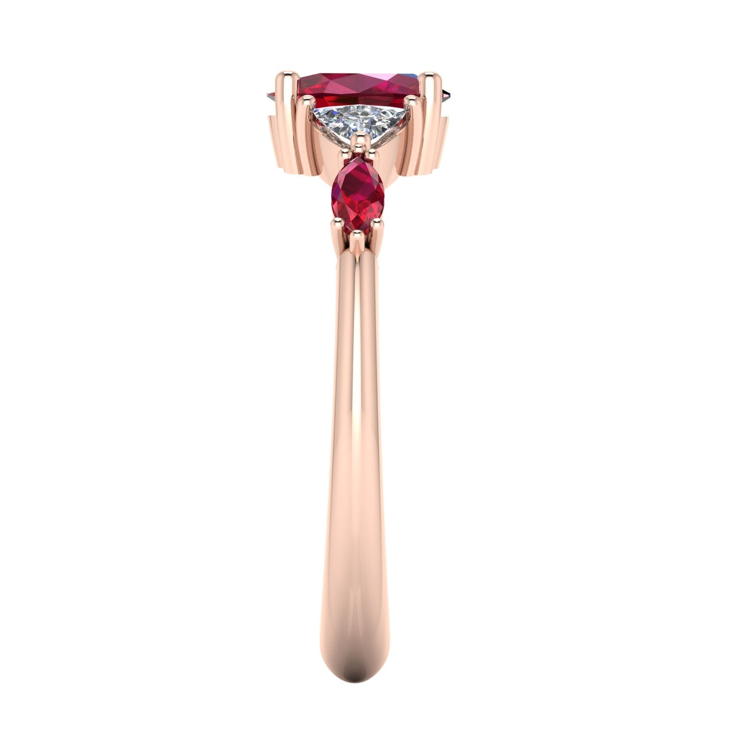 Maisie Oval Ruby & Diamond Ring in 18ct Rose Gold