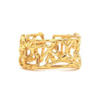 Origin Web Cuff Ring — Gold Plated Recycled Silver, Front View | Nude Jewellery