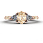 Maisie Oval Champagne Diamond Ring in 18ct Rose Gold