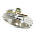 Oval Green Sapphire Misu Silver Handmade Gemstone Ring