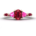 Maisie Oval Ruby & Pink Sapphire Ring in 18ct Rose Gold
