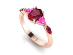Maisie Oval Ruby & Pink Sapphire Ring in 18ct Rose Gold