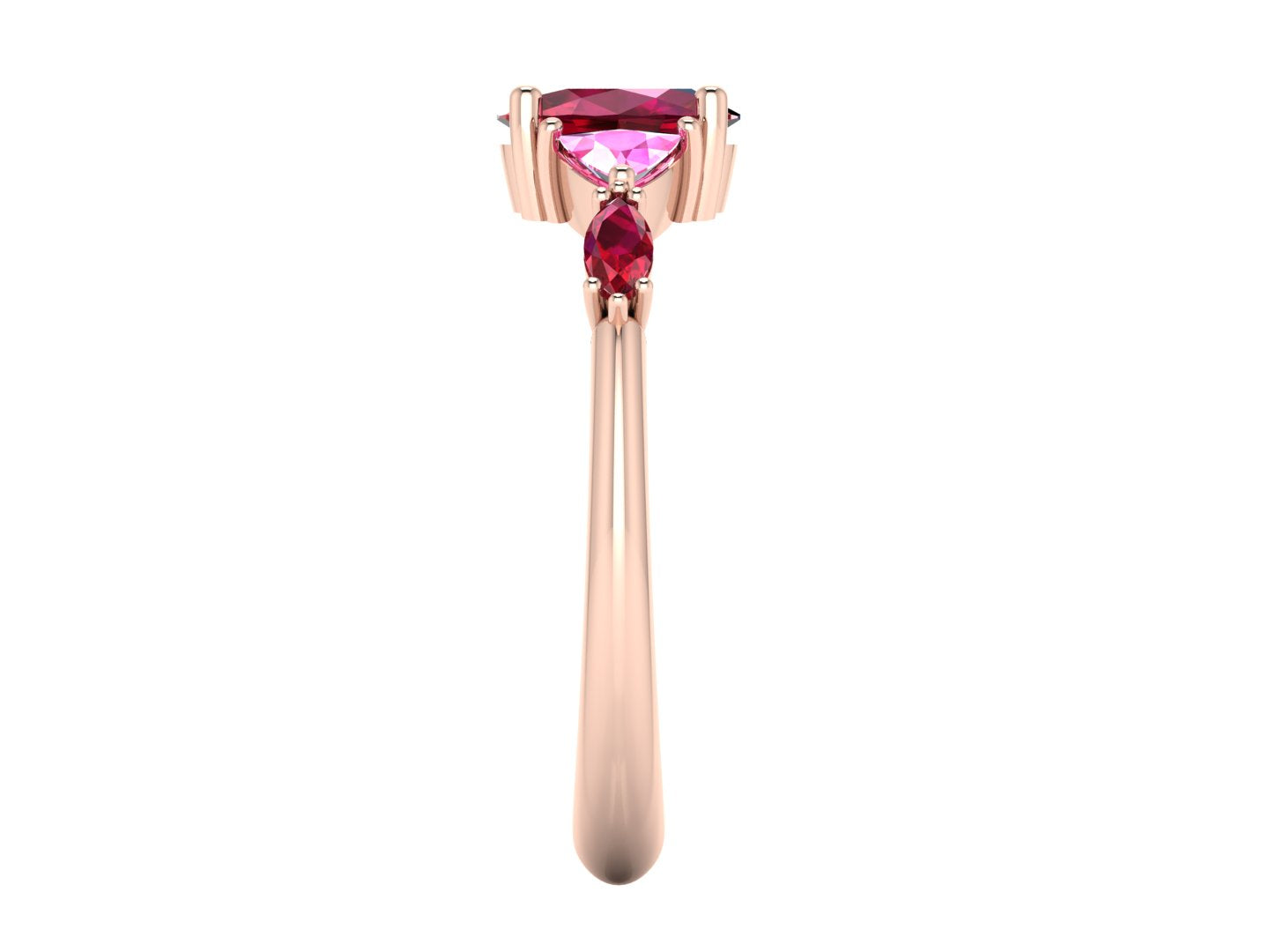 Maisie Oval Ruby & Pink Sapphire Ring in 18ct Rose Gold