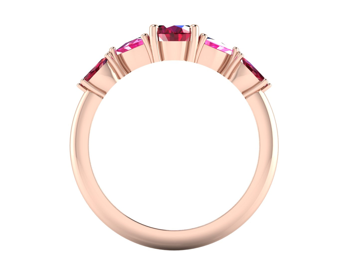 Maisie Oval Ruby & Pink Sapphire Ring in 18ct Rose Gold