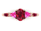 Maisie Oval Ruby & Pink Sapphire Ring in 18ct Rose Gold