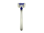 Maisie Oval Blue Sapphire & Diamond Ring in White Gold or Platinum