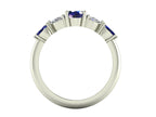 Maisie Oval Blue Sapphire & Diamond Ring in White Gold or Platinum