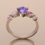 milena violet and pink sapphire rose gold engagement ring movie