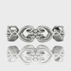 Video of Flowers On The Vine floral wedding ring in 18ct white gold, rotating to show sculptural vine and blossom detail, handmade by Nude Jewellery London