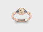 Maisie Oval Champagne Diamond Ring in 18ct Rose Gold
