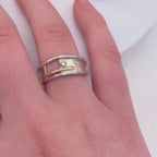 Misu silver and gold with diamond handmade ring