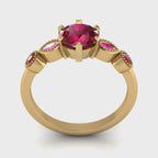 milena round ruby and pink sapphire yellow gold engagement ring movie