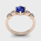 milena round sapphire and diamond 5 gemstone rose gold engagement ring movie