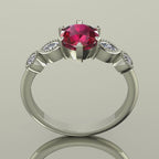 ruby, diamond, white gold or platinum milena engagement ring