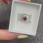 Rivda brown cognac diamond ring presented in Nude Jewellery luxury gift box - movie