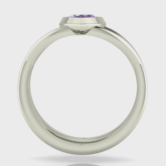 Infinity Marquise Violet Sapphire Ring in 18ct White Gold
