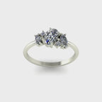 360-degree view of Atlantis asymmetrical diamond engagement ring in platinum or 18ct white gold