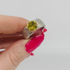 Rivda golden beryl handmade organic silver and gold ring-movie