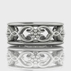 Video of Flowers On The Vine floral wedding ring in 18ct white gold, rotating to show sculptural vine and blossom detail, handmade by Nude Jewellery London