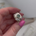 Rivda: Moissanite & Diamond Textured Ring | Silver & 9ct Gold