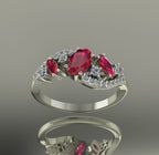 Video of the Atlantis Storm ring in 18ct white gold, featuring vibrant red rubies and brilliant-cut white diamonds.