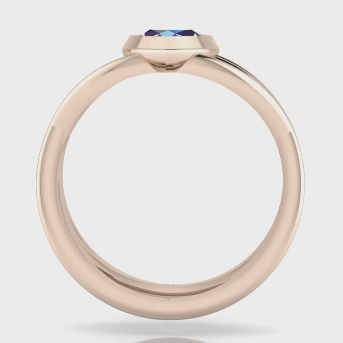 Infinity Marquise Blue Sapphire Ring in 18ct Rose Gold