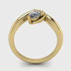 Enchanted Pear Shaped Diamond Asymmetrical Solitaire Engagement Ring in 18ct Yellow Gold