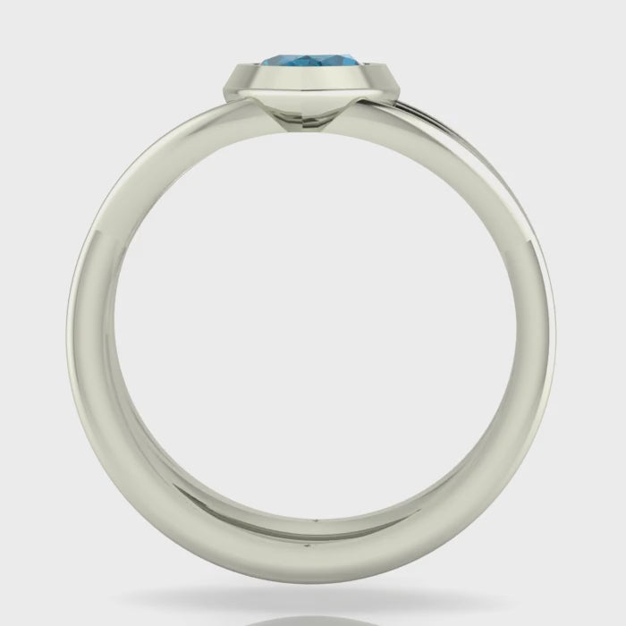 Infinity Marquise London Blue Topaz Ring in White Gold or Platinum