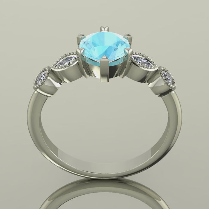 milena aquamarine and diamond engagement ring movie