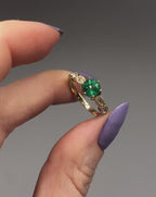 The Milena emerald and diamond five gemstone engagement ring