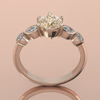 Milena champagne diamond and white diamonds rose gold engagement ring movie