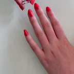 Video of the Calista pear-shaped ruby and black diamond engagement ring in 18ct recycled white gold or platinum — handmade in London by Nude Jewellery