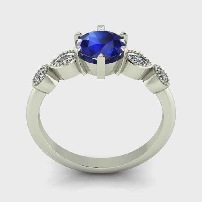 milena quirky sapphire and diamond engagament ring movie