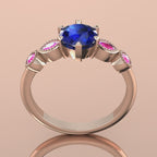 Milena Rose: Blue & Pink Sapphire Ring | 18ct Rose Gold