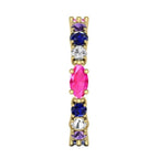 Rainbow - Pink, Purple, Blue & White Sapphire Eternity Ring - Yellow Gold
