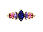 Harlequin Sapphire & Ruby Ring in 18ct Yellow Gold