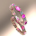 Raspberry Ripple Allsorts - Pink Sapphire & Diamond Rose Gold Eternity Ring