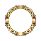 Profile view of the Raspberry Ripple yellow gold eternity ring showing the stone settings.