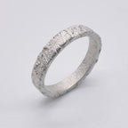 Rivda: 'Frozen Sand' 3mm textured band  handmade silver ring - profile