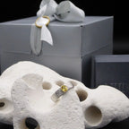 Rivda yellow sapphire ring presented in luxury Nude Jewellery gift box