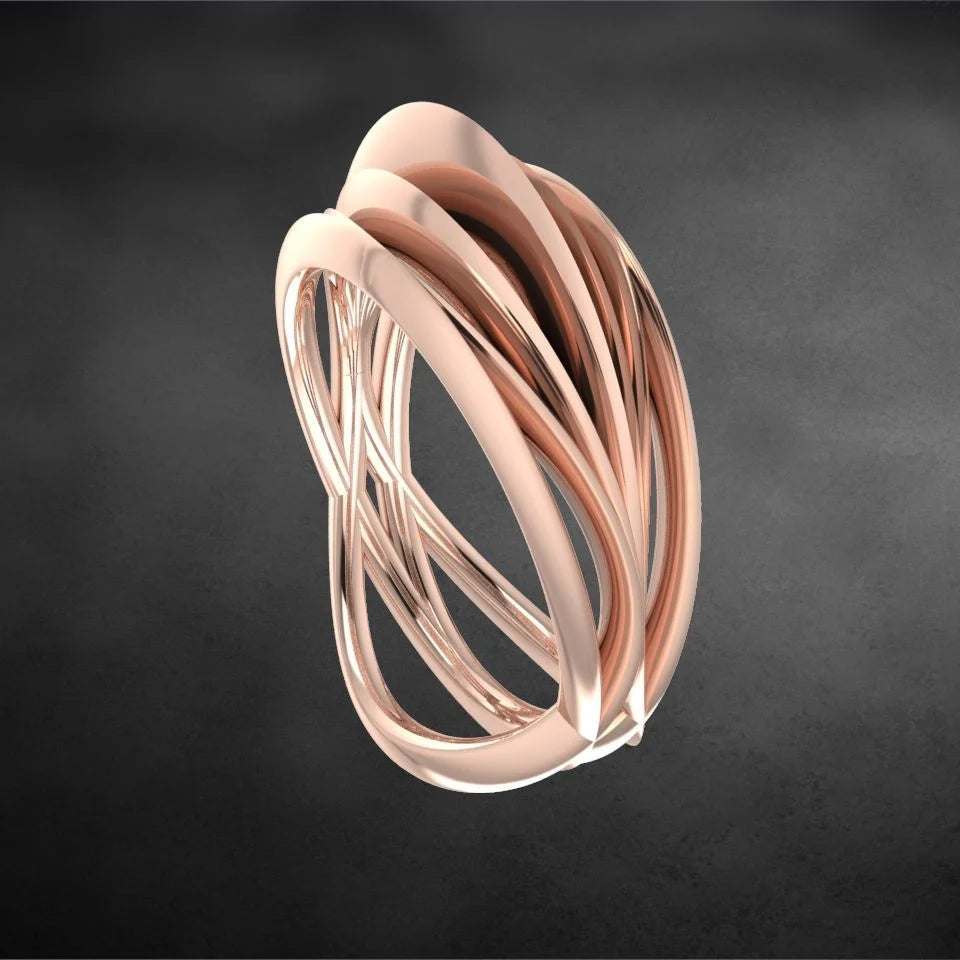 Infinity Armour Ring in 18ct Rose Gold